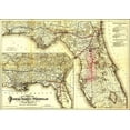 thumbnail image 2 of Vintage Maps 18x14 Gold Ornate Wood Framed with Double Matting Museum Art Print Titled - Florida Transit and Peninsula Rail Road 1882, 2 of 4