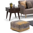 thumbnail image 2 of Simpli Home Pouf Carré à Motif Laboureur en Jaune et Gris, 2 of 6