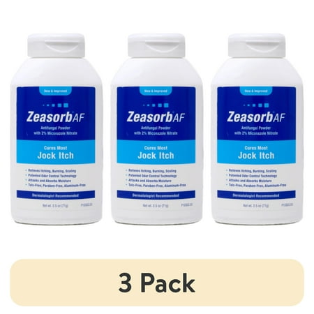 (3 pack) Zeasorb Super Absorbent Antifungal Treatment Powder for Jock Itch 2.5 oz