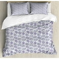 thumbnail image 1 of Paisley Duvet Cover Set King Size, Pretty Repetition of Oriental Motif Flowers in Pastel Tone, Decorative 3 Piece Bedding Set with 2 Pillow Shams, Laurel Green Lavender Violet White, by Ambesonne, 1 of 3