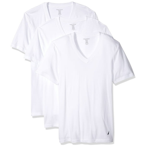 Nautica - Mens T-Shirts Classic Large V Neck Tee 3 Pack L - Walmart.com ...