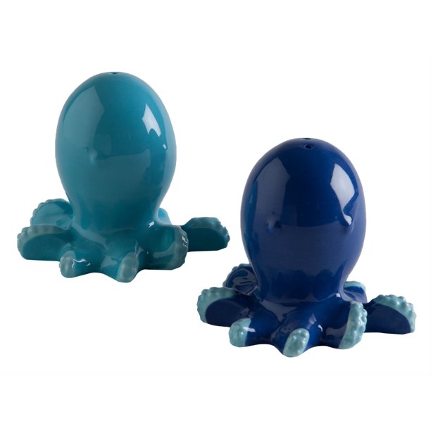 Blue Baby Octopus Salt and Pepper Shaker Set