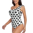 thumbnail image 2 of Haiem Soccer Women's One Piece Swimsuits Tummy Control One Shoulder Bathing Suits Ruffle Swimwear-Medium, 2 of 8