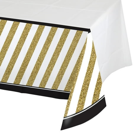 gold table plastic tablecloth birthday 50th decorations rectangle disposable covers pack supplies