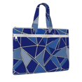 thumbnail image 2 of Handbag File Bag 15×10.6in Large Capacity Double Pocket Designed For Work Travel Travel Shopping Royalblue Geometric Lines_2, 2 of 8