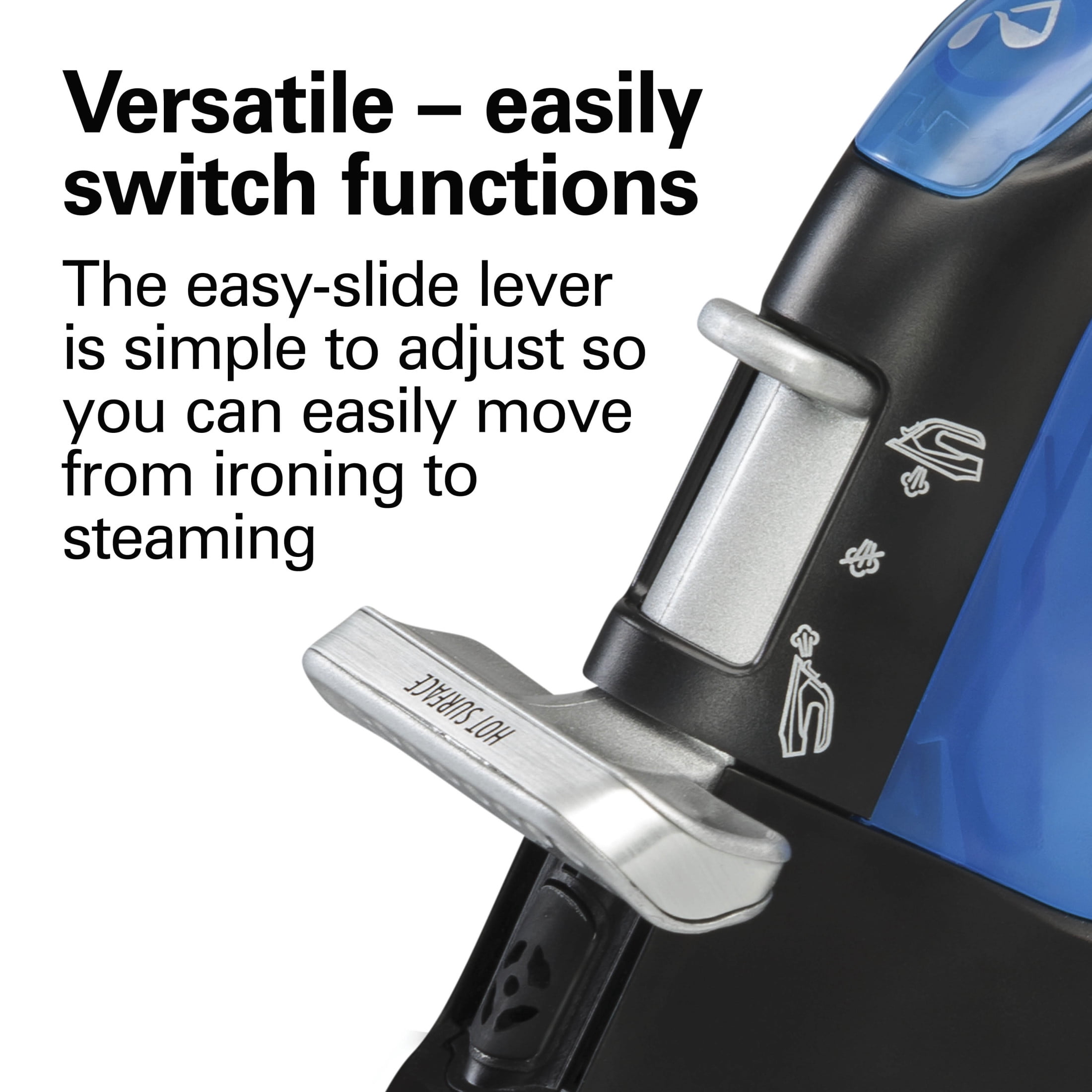 (2 pack) Hamilton Beach 2-in-1 Clothing Iron & Clothes Steamer, 1200 W, with 5 Heat Settings, Nonstick Soleplate, Black & Silver