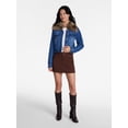 thumbnail image 3 of Madden NYC Women's Cropped Denim Jacket with Faux Fur Collar, Sizes XXS-XXL, 3 of 6