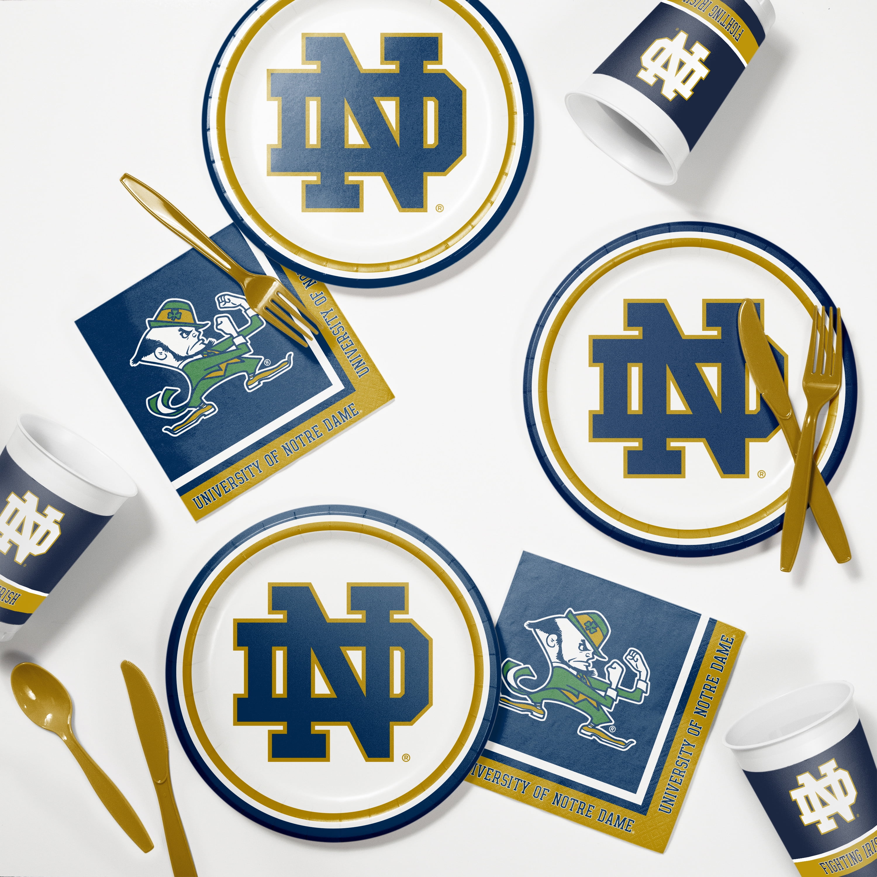 University of Notre Dame Party Supplies Tailgating Kit, Serves 8 Guests