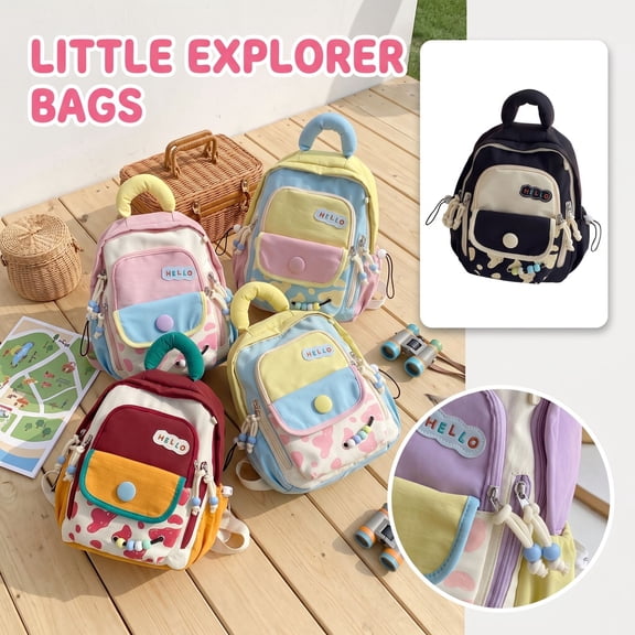 Back to School Backpack | Cute Backpack for School Lightweight Large Capacity Kids Backpack for School Gift for Little Girls Student Elementary Travel Outdoor Canvas Backpack