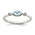 thumbnail image 3 of Sterling Silver Polished Aquamarine and White Topaz Ring Size 8, 3 of 3