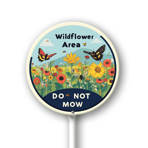 Eveokoki Garden Signs Wildflower Area Do Not Mow Sign with Stake Outdoor Aluminum Yard Sign Rustproof Aluminum Metal Signs Fade Resistant Lawn Decoration for Outdoor 9.2x9.2inch