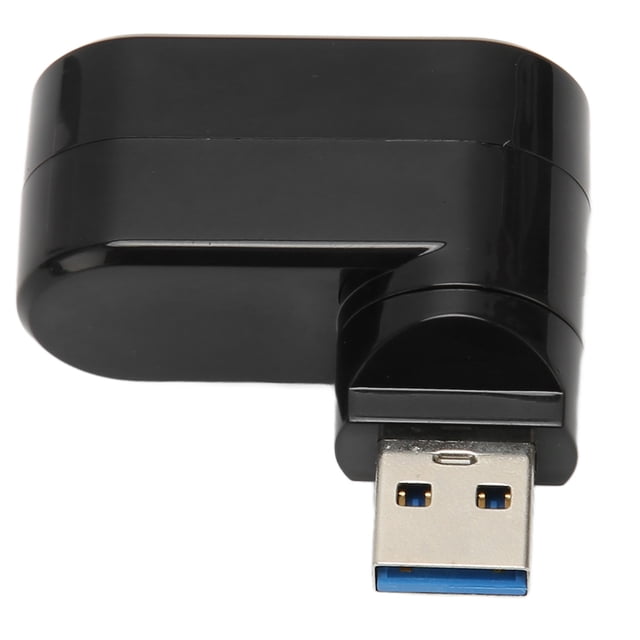 Concentrador USB giratorio Bling Bling 90 grados 3 puertos plug and play color negro