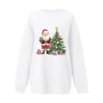 thumbnail image 4 of Uootdi Gift Christmas Santa Christmas Blowing Bubble Printted Graphic Sweatshirt for Women Crewneck Long Sleeve Pullover Casual Loose Fit Holiday Top for Winter, 4 of 5