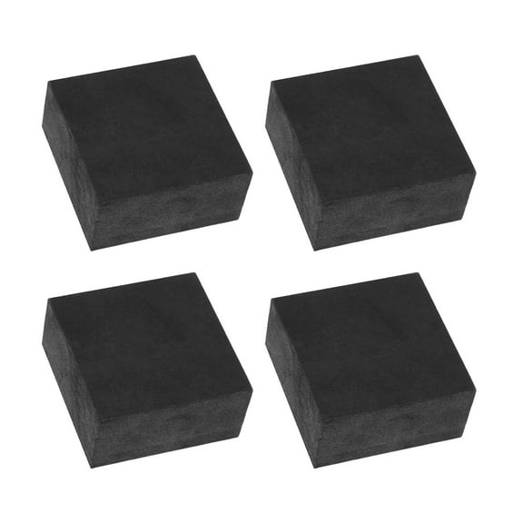 Uxcell Rubber Solid Anti-Vibration Pads, 4 Pcs 60mm x 30mm Thick Rubber Square Washers Multi-Purpose Gasket Pad Bushings Spacer for HVAC Compressor Air Conditioner, Black