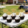 thumbnail image 5 of Glitter Graduation Cap Cupcake Toppers Gold & Black Grad Hat Cake Picks for 2026 Graduation Party Decorations 20/30/50 Pack, 5 of 7