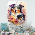 thumbnail image 2 of Designart Cute Australian Shepherds Floral Art I Canvas Wall Art, 2 of 5