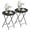 Black, variant on Folding TV Tray Table, Metal Round Side Table, Purple Dinner Table with Metal Frame, Modern Outdoor Tray Table for Living Room, Bedroom, Patio & Small Spaces, 2 Packs