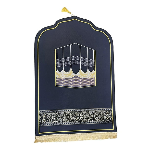 Alfombra de oración musulmana tradicional de franela, decoración de Ramadán, suave, para Eid, 70 x 110 cm, para uso personal, regalo festivo. Estilo D