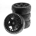 thumbnail image 1 of QualitChoice Durable Wheel Rims Tyre For 1/8 WR8 Monster Trucks Wear-resistant RC Car Part Black, 1 of 5