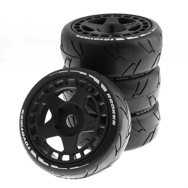 QualitChoice Durable Wheel Rims Tyre For 1/8 WR8 Monster Trucks Wear-resistant RC Car Part Black
