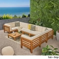 thumbnail image 2 of Noble House Oana 9pc U-Shaped Sectional Sofa Set Cushion Teak/Beige, 2 of 12