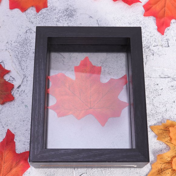 OUNONA 1Pack Frame for Pressed Flowers Black Wood Gift for Family Friends
