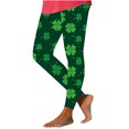 thumbnail image 3 of QATAINLAV St Patricks Leggings for Women Stretchy High Waisted Soft Legging Pants Irish Shamrock Clover Print Tight Workout Yoga Pants Green XL Daily Sales, 3 of 4