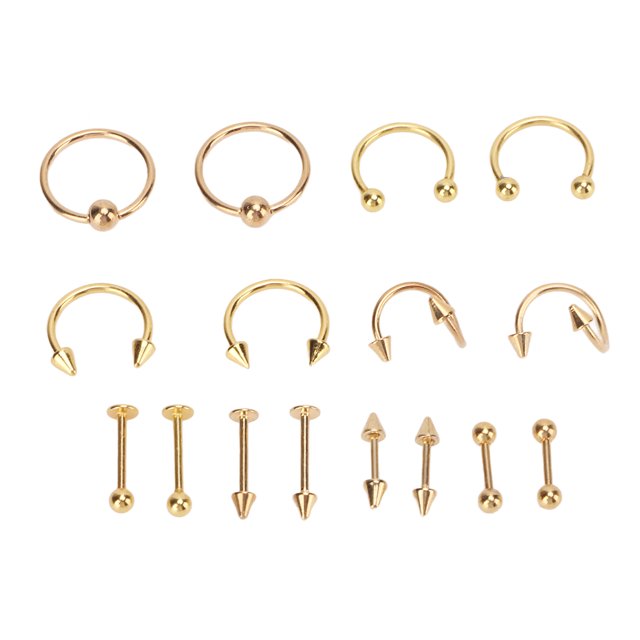 Anneaux de Nez, Ensemble de Crampons de Nez Usages Larges Sûrs pour Rassemblements Usage Quotidien pour Fêtes Or