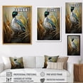 thumbnail image 4 of Designart "Dappled Drake at the Pond I" Animals Framed Wall Art - Traditional Blue Duck Entryway Framed Wall Art Print, 4 of 6
