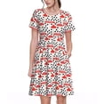 thumbnail image 1 of Fotbe Forest Mushrooms Vestido Largo de Moda para Mujer, Vestido Tipo Camiseta con Manga Corta y Estilo Casual a Rayas y Bloques de Color, 1 of 6