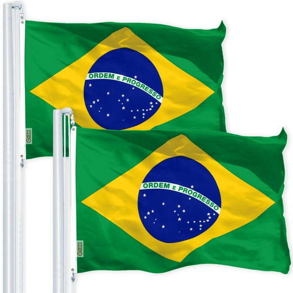 Brazil Brazilian Flag 3x5FT 2-Pack 150D Printed Polyester By G128