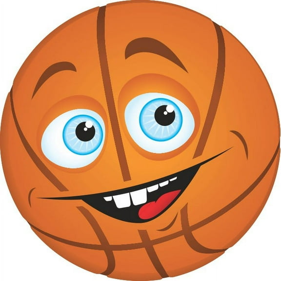 4.5in x 4.5in Happy Face Basketball Sticker