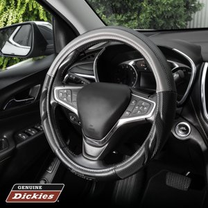 Genuine Dickies Vegan Leather Steering Wheel Cover, Black