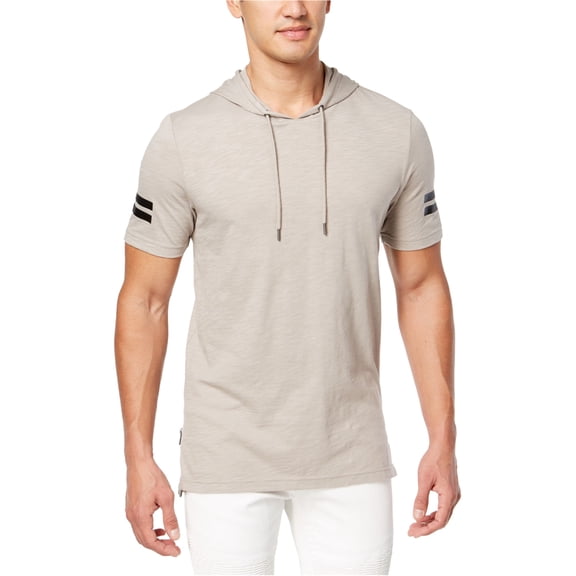 I.N.C Mens SS Hoodie Sweatshirt, Beige, Large