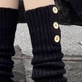thumbnail image 4 of HNMKIU Japanese Gothic Knit Leg Warmers Winter Knee High Socks and Ankle Gaiters Black,One Size, 4 of 4