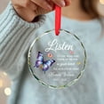thumbnail image 3 of Personalized Memorial Loved One Christmas Glass Ornament, Listen to The Wind and Think of Me for in Your Heart Ornament Xmas 2025, Custom Name Remembrance Christmas Decor, Bereavement Glass Ornaments, 3 of 6