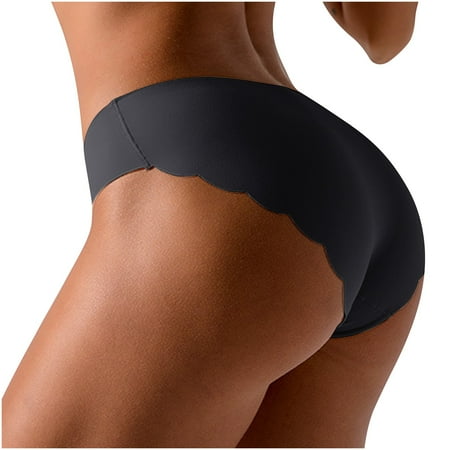 BSDJILFG Silk Panties for Women Soft Stretch Seamless Hipster Butt-Lifting Control Low Rise Solid Color Underwear Rollback