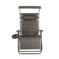 thumbnail image 2 of Bliss Hammocks 33" Wide XXL Zero Gravity Chair w/ Canopy, Pillow, & Drink Tray Folding Outdoor Lawn, Deck, Patio Adjustable Lounge Chair, 360 lbs. Capacity, Weather and Rust Resistant, Jacquard, 2 of 8