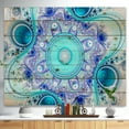 thumbnail image 2 of Design Art - Turquoise Wavy Curves and Circles, 2 of 5