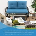 thumbnail image 5 of Costway Patio 2-Person Glider Bench Rocking Loveseat Cushioned Armrest Blue, 5 of 8