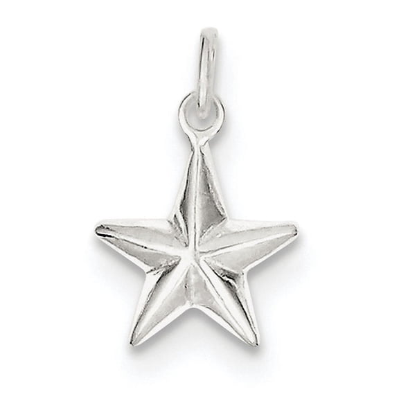 Sterling Silver Star Charm (18 X 12) Made In India qc3891
