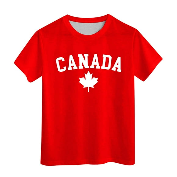 Kids Canada Shirts for Boys Girls Canada Flag Print Graphic Tees Trendy Baby Clothes Boy 6-7 Years Summer Clothes Boy
