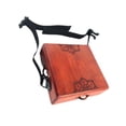 thumbnail image 3 of Cajón de dos tonos, tambor de caja, fácil de transportar, instrumento musical, sonajas de metal, tambor de mano de madera compacto y portátil,, 3 of 10