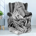 thumbnail image 4 of Black and White Soft Flannel Fleece Blanket, Jaguar Wild Big Cats Theme Feline with Dots Body Fur Jungle Tiger Leopard, Cozy Plush for Indoor and Outdoor Use, 50" x 60", Black White, by Ambesonne, 4 of 5