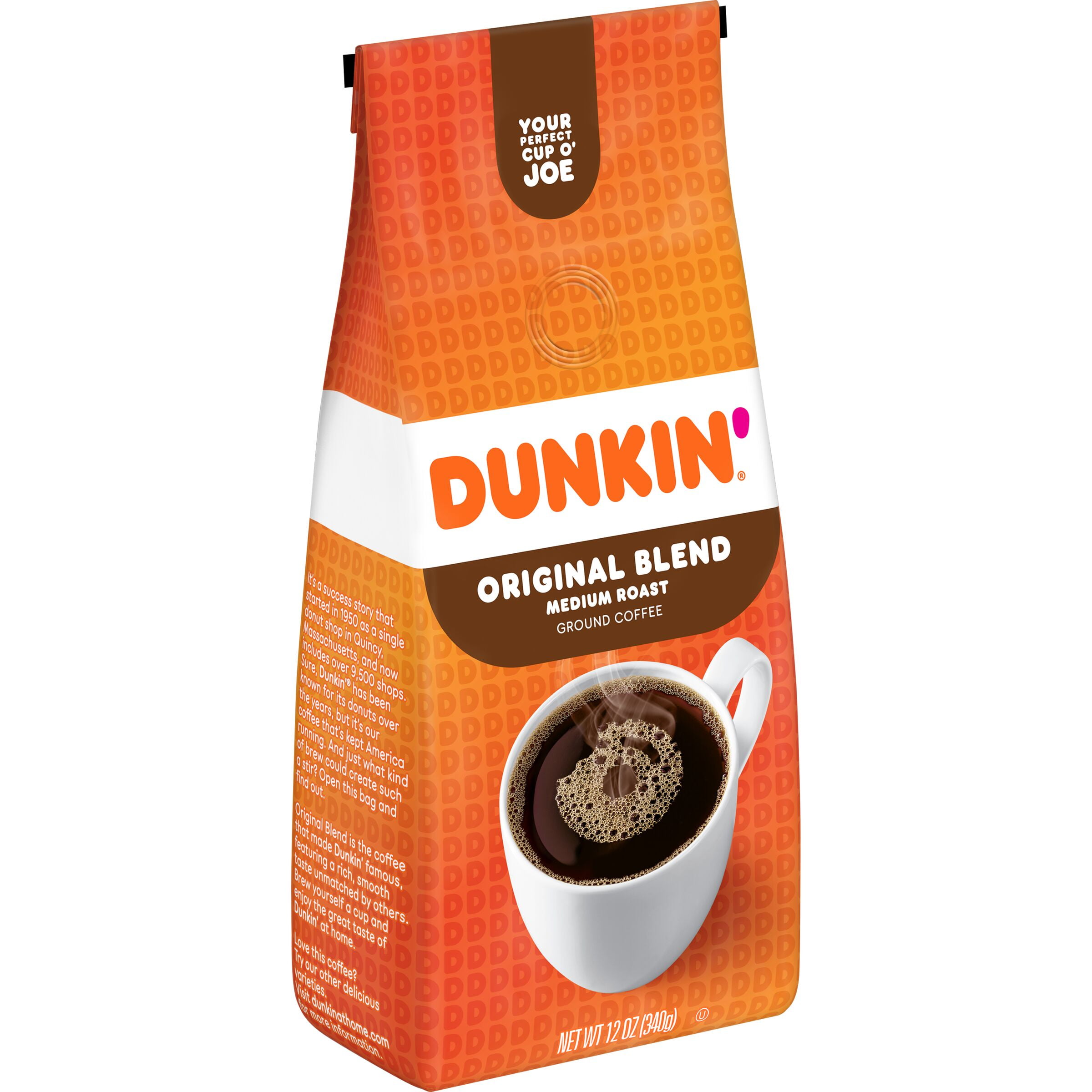 (6 Pack) Dunkin' Original Blend Medium Roast Ground Coffee, 12 oz Bags