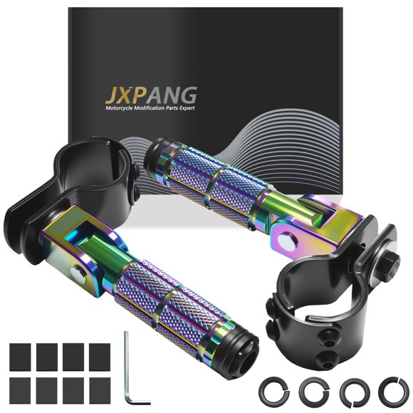 Estriberas traseras plegables para motocicleta JXPANG M8, estribos de pie coloridos
