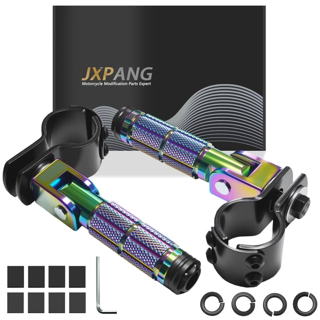 Estriberas traseras plegables para motocicleta JXPANG M8, estribos de pie coloridos