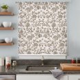 thumbnail image 4 of Farmhouse Brown Sheer Curtains 63 Inch Length, Light Filtering Voile Curtain Panel, Vintage Flower Leaf Botanical Plant Rod Pocket Drapes Window Treatments for Living Room Bedroom 52"x63", 4 of 9