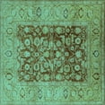 thumbnail image 1 of Ahgly Company Indoor Square Oriental Turquoise Blue Industrial Area Rugs, 5' Square, 1 of 4