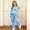 Light Blue, variant on FSYBOA Girls Fall Outfit Set Size 7-8, Long Sleeve Crew Neck Pullover 2 Piece Graphic Tops and Flare Leg Pants Green